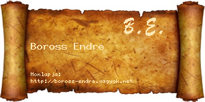 Boross Endre névjegykártya